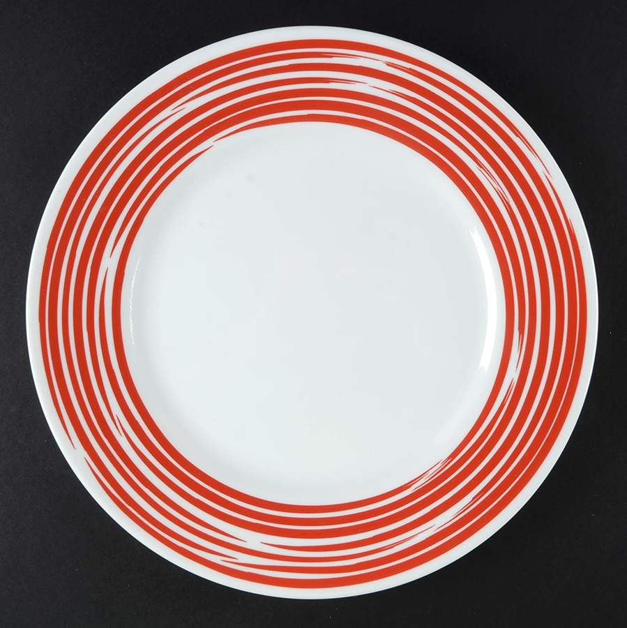 Strokes of Color (Brushed) Cranberry Red Dinner Plate by Corning Corelle-1