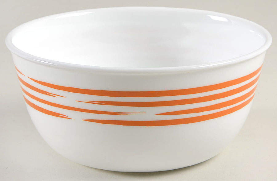 Strokes of Color (Brushed) Tangerine Orange Soup/Cereal Bowl by Corning Corelle-1