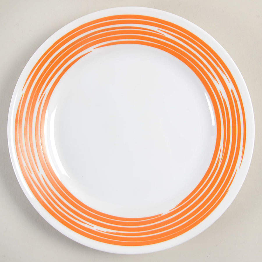 Strokes of Color (Brushed) Tangerine Orange Luncheon Plate by Corning Corelle-1