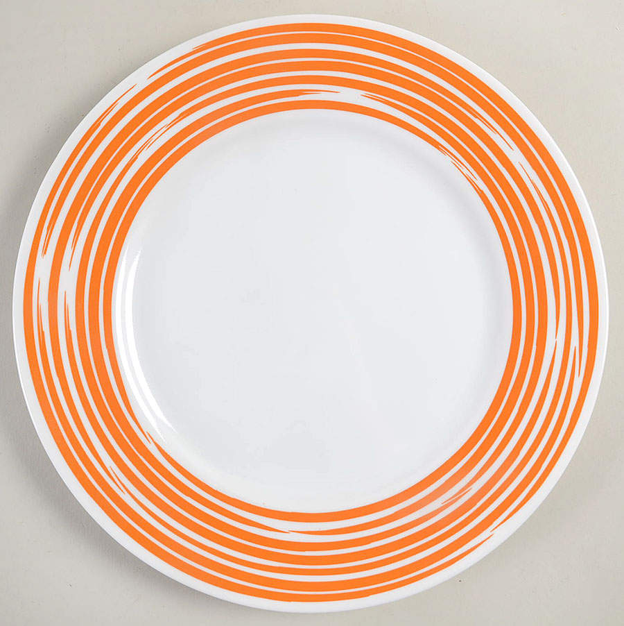 Strokes of Color (Brushed) Tangerine Orange Dinner Plate by Corning Corelle-1