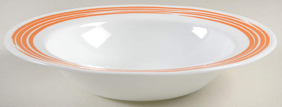 Strokes of Color (Brushed) Tangerine Orange Individual Dinner/Pasta Bowl by Corning Corelle-1