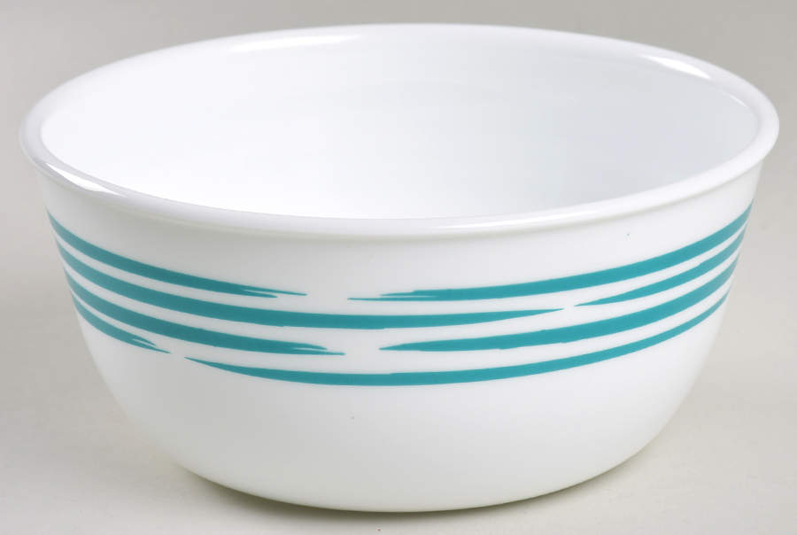 Strokes of Color (Brushed) Turquoise Soup/Cereal Bowl by Corning Corelle-1