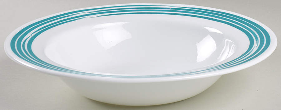 Strokes of Color (Brushed) Turquoise Individual Dinner/Pasta Bowl by Corning Corelle-1