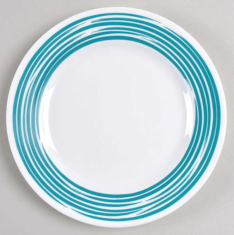 Strokes of Color (Brushed) Turquoise Luncheon Plate by Corning Corelle-1