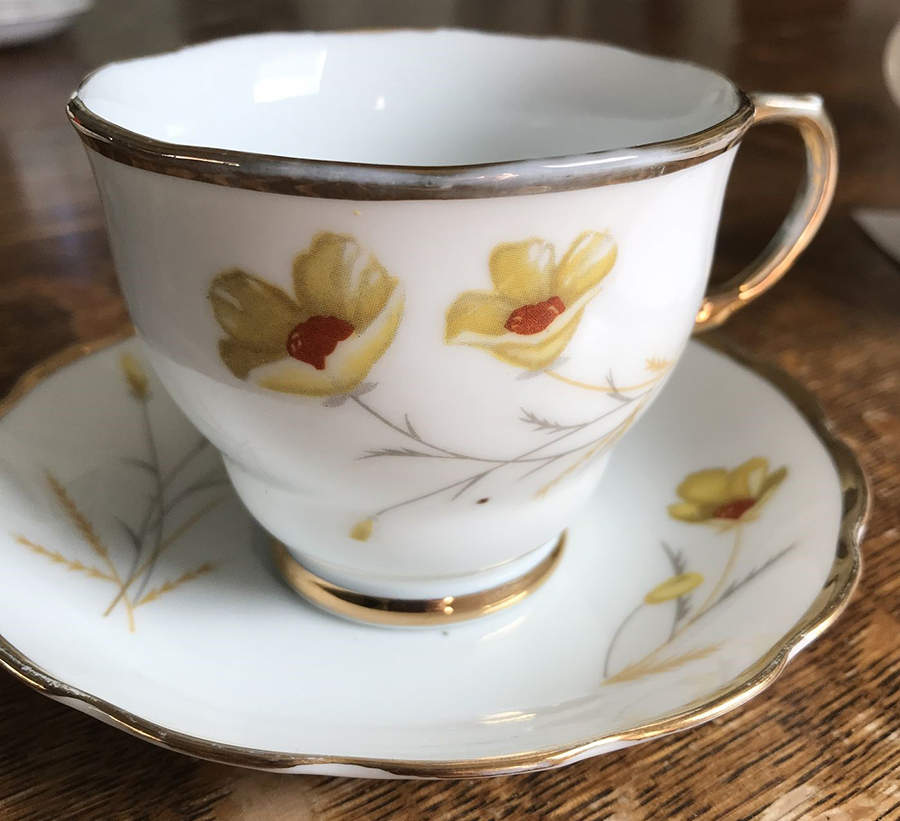 978 Footed Cup & Saucer Set by China (Made in China)-1