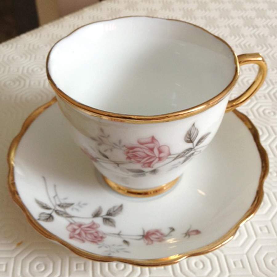 978 Footed Cup & Saucer Set by China (Made in China)-1