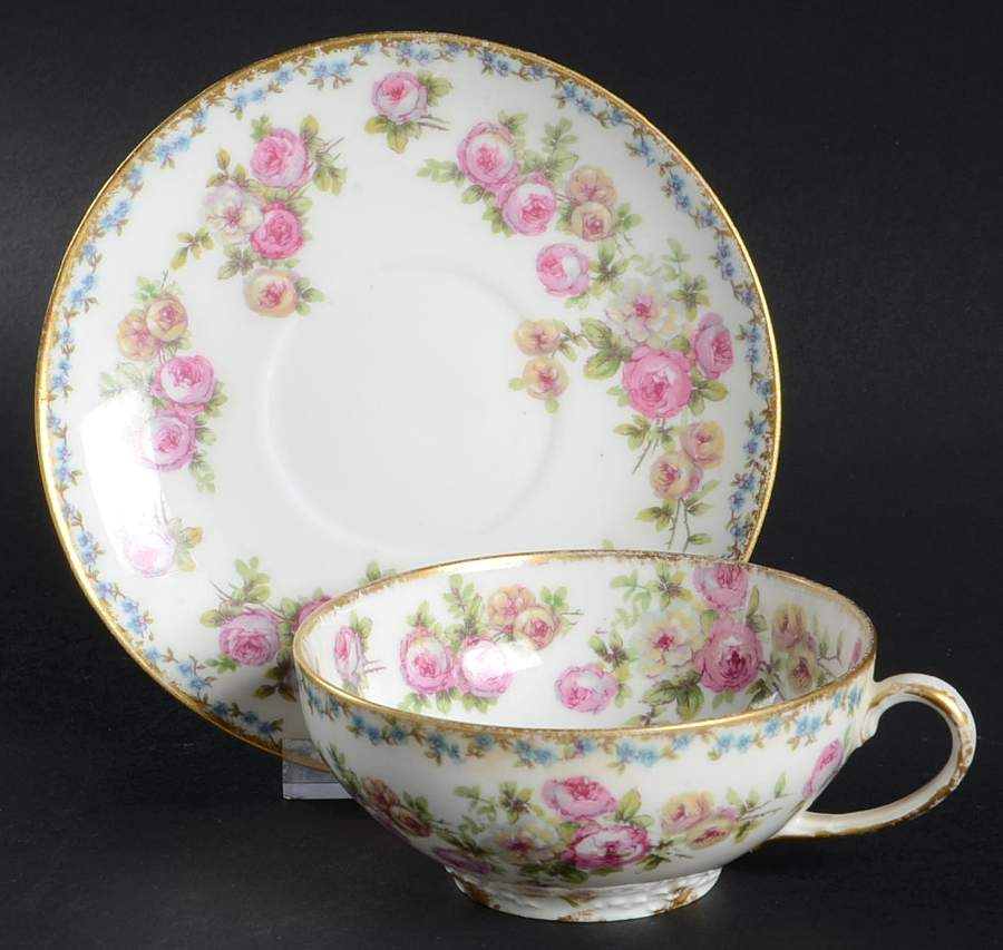 CHF1820 Flat Cup & Saucer Set by Charles Field Haviland-1