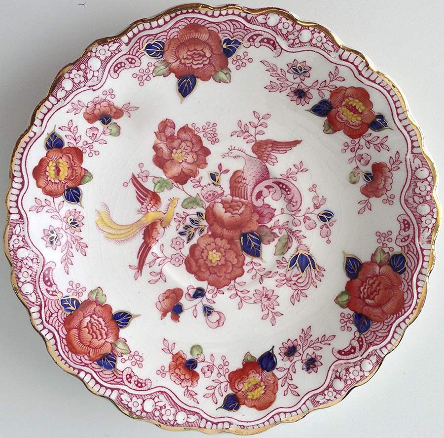 Bristol Red, Multicolor Saucer by Crown Ducal-1