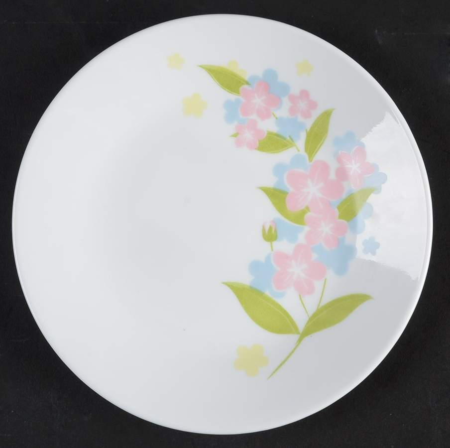 Melody (Pink and Blue Flowers, Corelle) Bread & Butter Plate by Corning Corelle-1