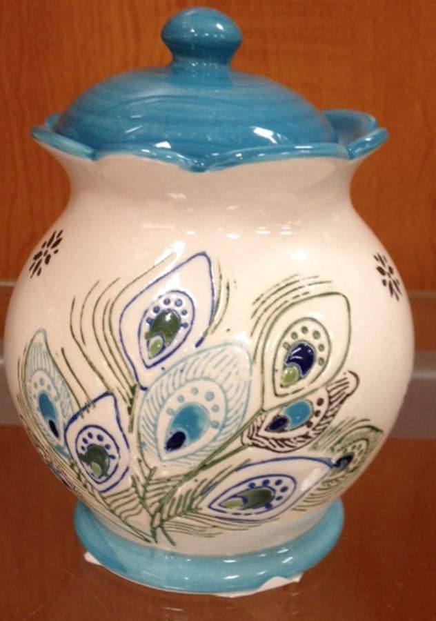 Arcadia Peacock Sugar Bowl & Lid by Coastline Imports-1