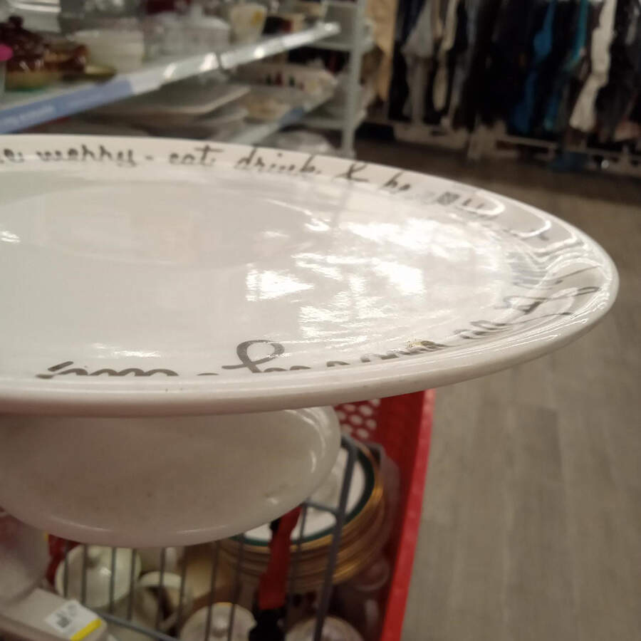 Be Merry Platinum 12" Diameter Pedestal Cake Stand by Ciroa-1