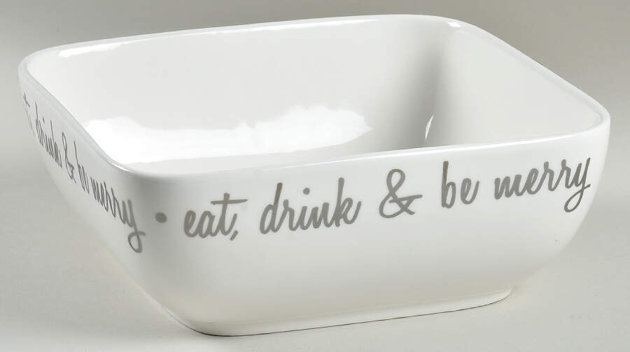 Be Merry Platinum 8" Square Vegetable Bowl by Ciroa-1