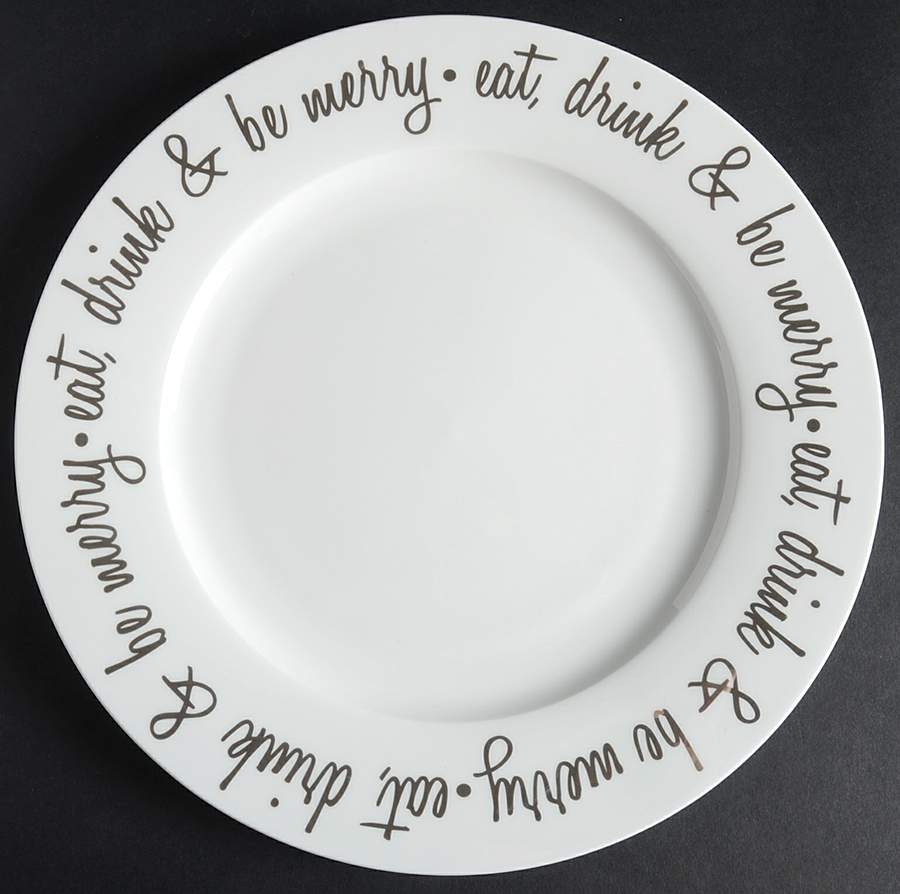 Be Merry Platinum Dinner Plate by Ciroa-1