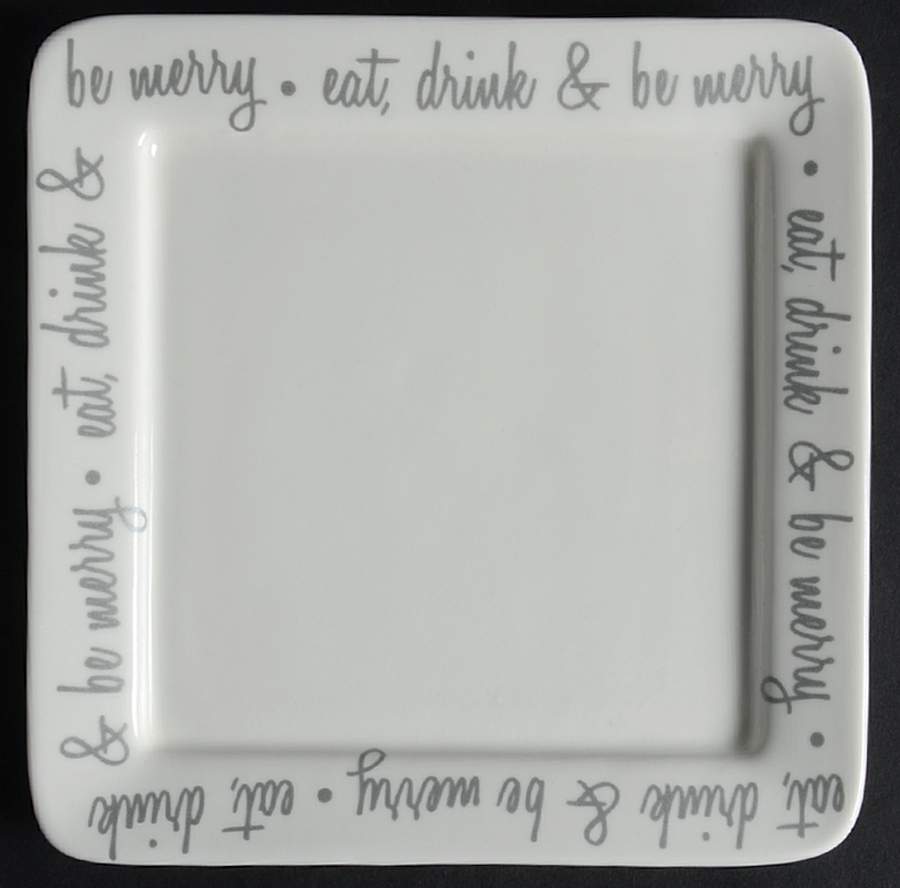 Be Merry Platinum Square Appetizer Plate by Ciroa-1