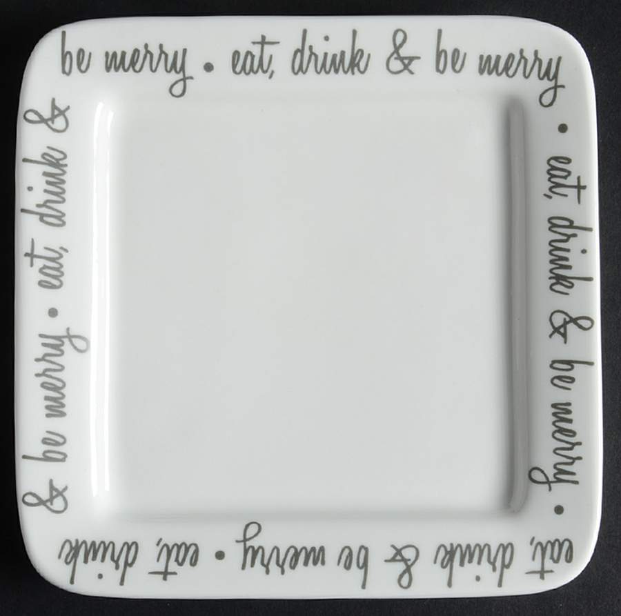 Be Merry Platinum Square Appetizer Plate by Ciroa-1