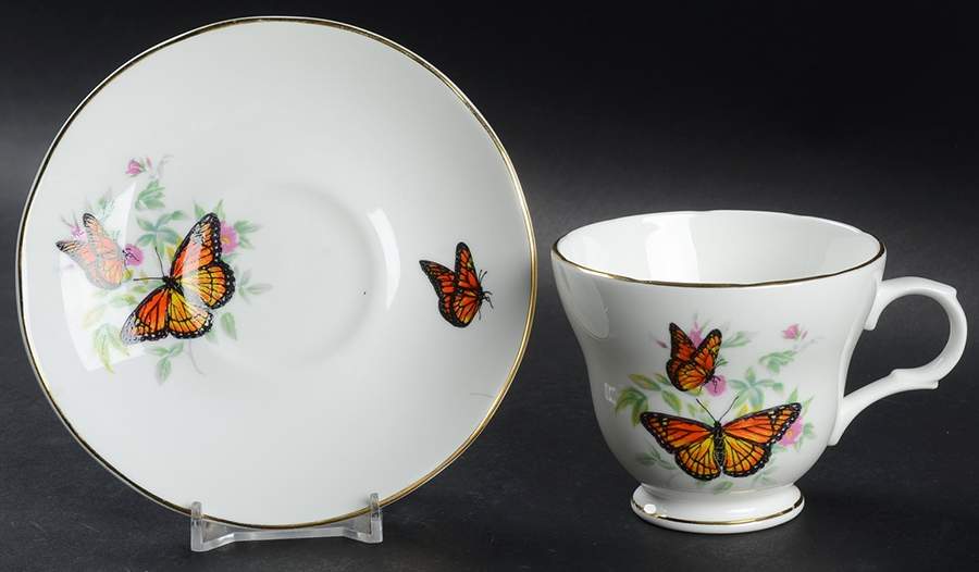 CNT22 Footed Cup & Saucer Set by Crown Trent-1