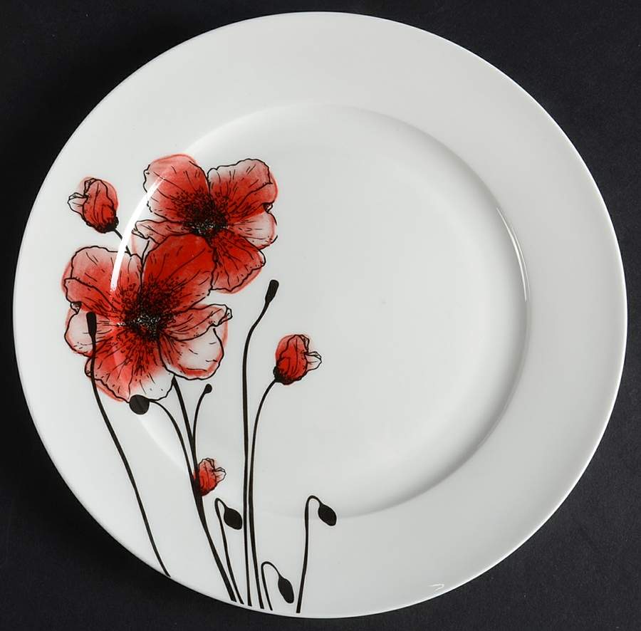 Poppy Silhouette Salad Plate by Ciroa-1