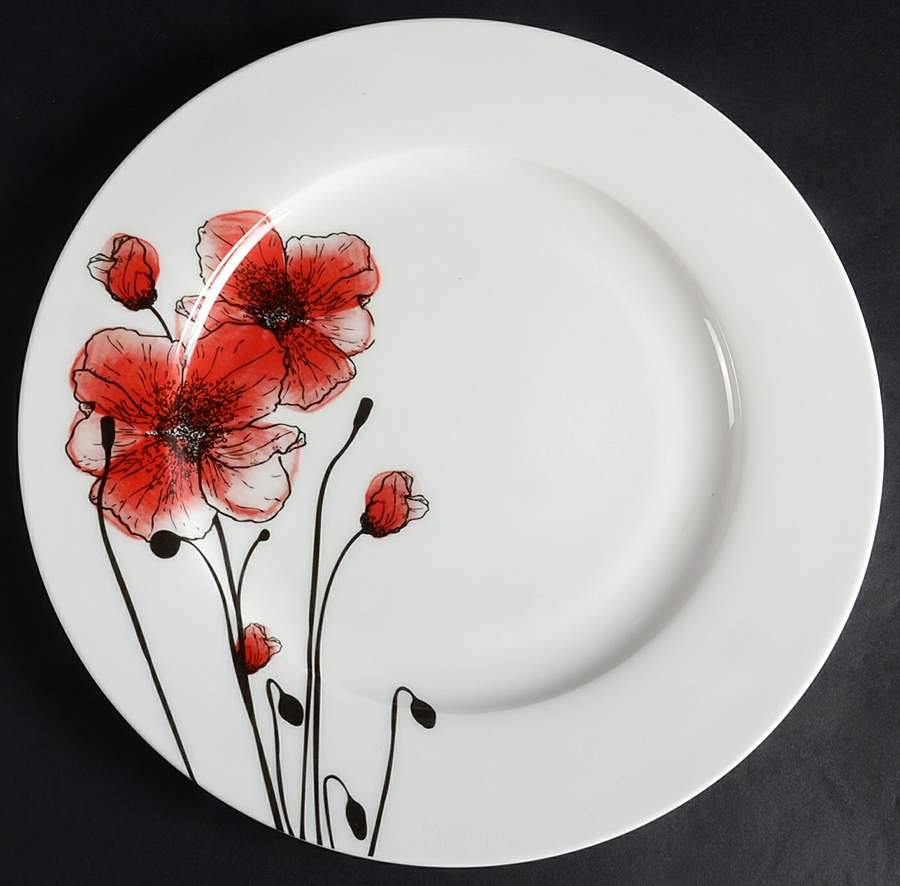 Poppy Silhouette Dinner Plate by Ciroa-1
