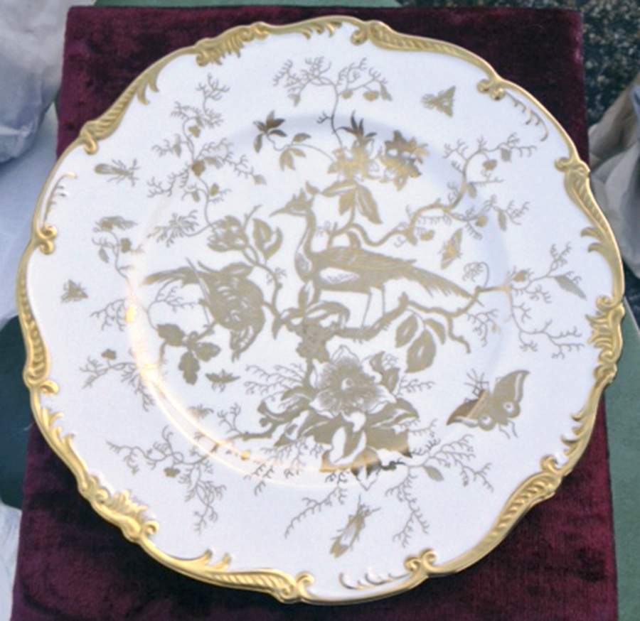 Cairo Gold Raised on White Dinner Plate by Coalport-1