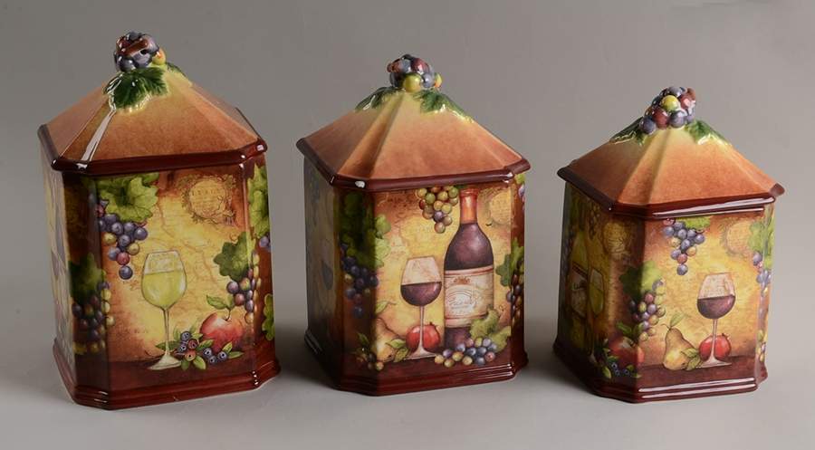 Wine Map (3 Piece) Canister Set (Box Set) by Certified International-1