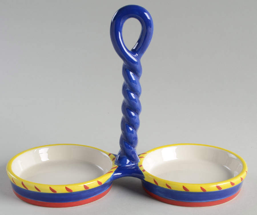Amalfi Center Handle Ceramic Stand for Oil and Vinegar by Certified International-1