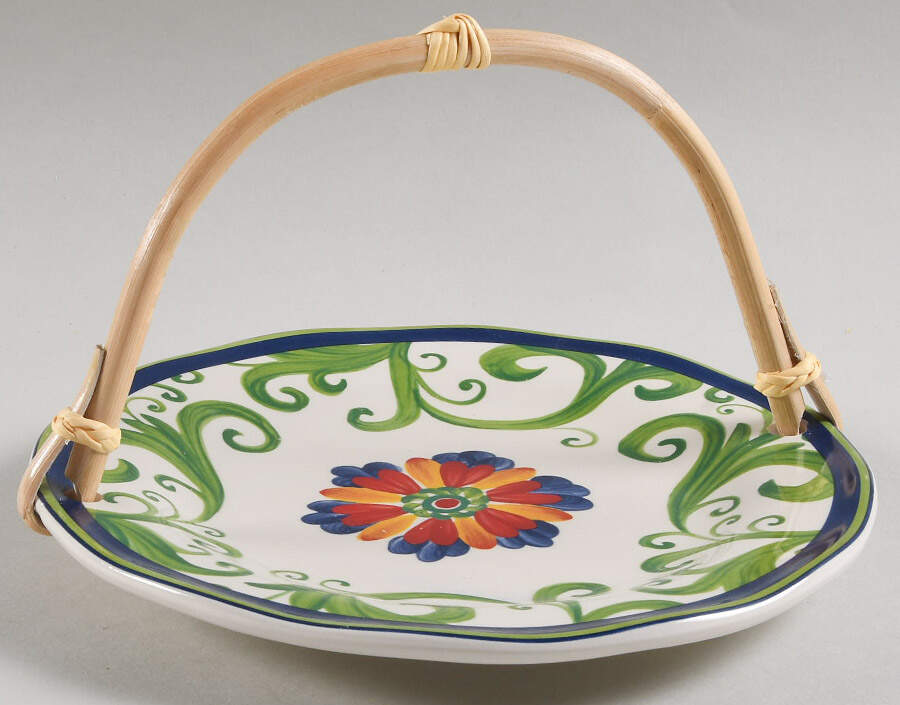 Amalfi 5 3/8"-5 5/8" Bamboo Handled Serving Plate  HC by Certified International-1