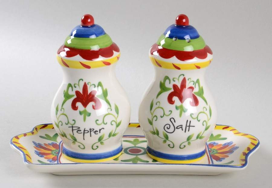 Amalfi (3 Pc) Salt & Pepper Tray Set by Certified International-1