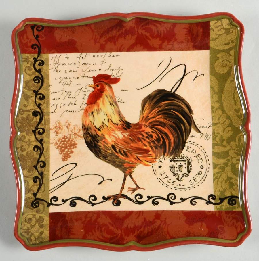 Tuscan Rooster Square Dinner Plate by Certified International-1