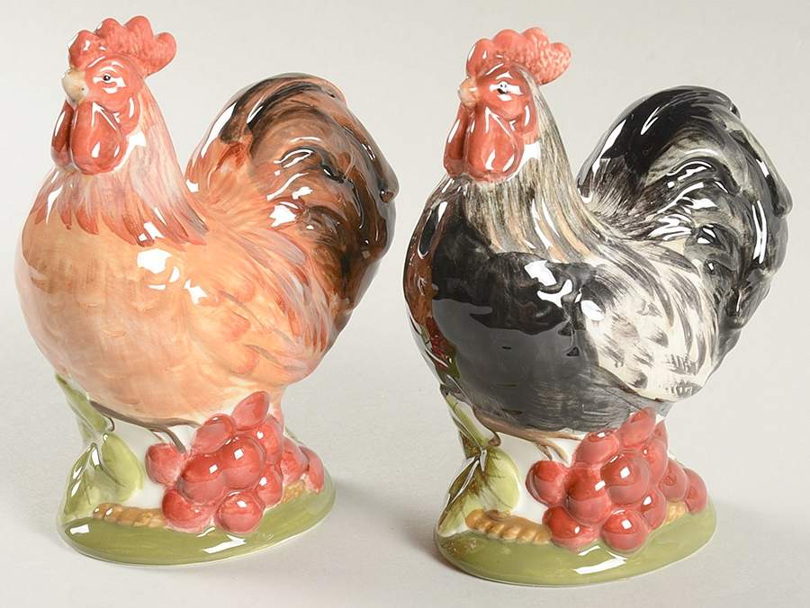 Tuscan Rooster Figural Salt & Pepper Set by Certified International-1