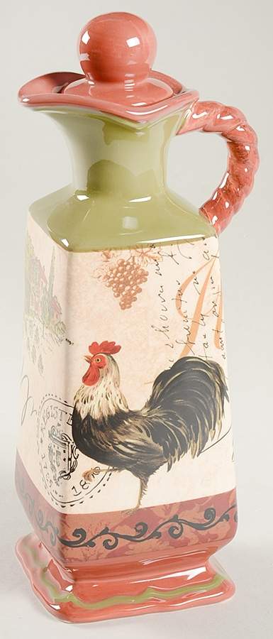 Tuscan Rooster Oil Jar & Stopper by Certified International-1