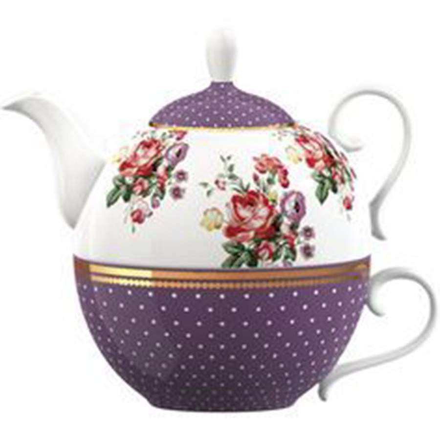 Scarlet Posey Individual Teapot & Lid with Cup by Creative Tops-1