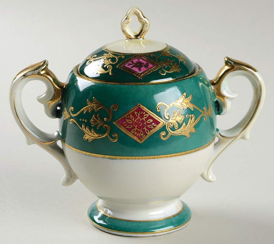 241 Teal Sugar Bowl & Lid by Craftsman (Japan)-1