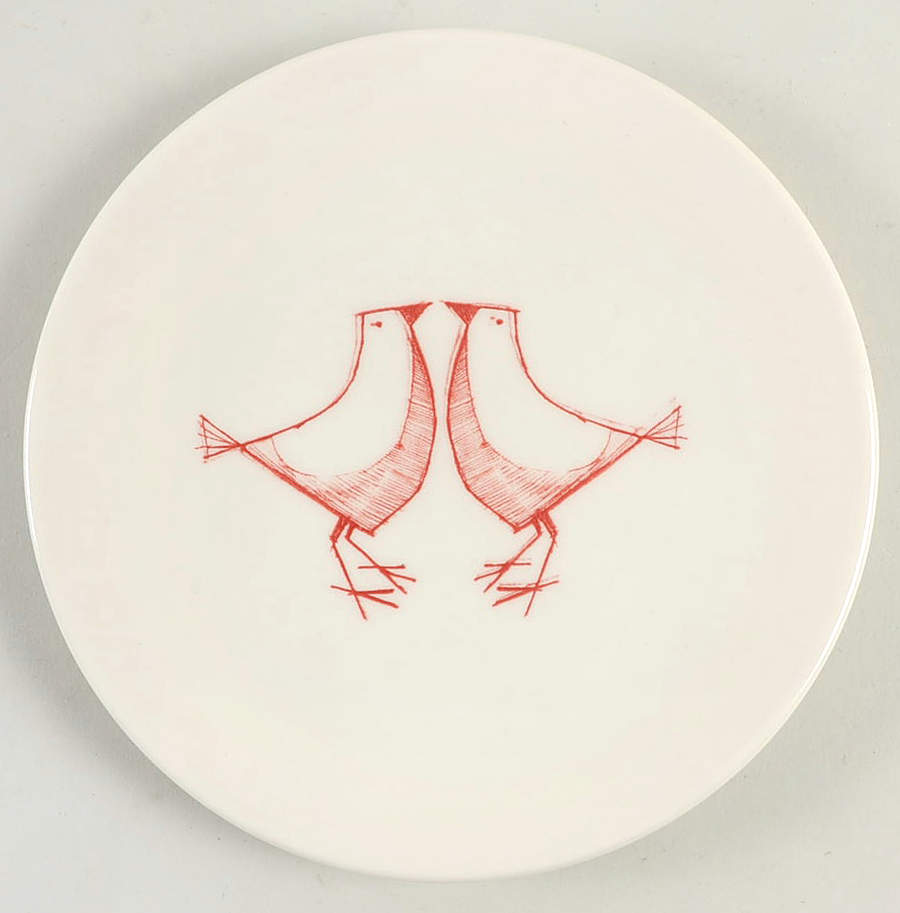 Red Birds Salad Plate by Crate & Barrel-1