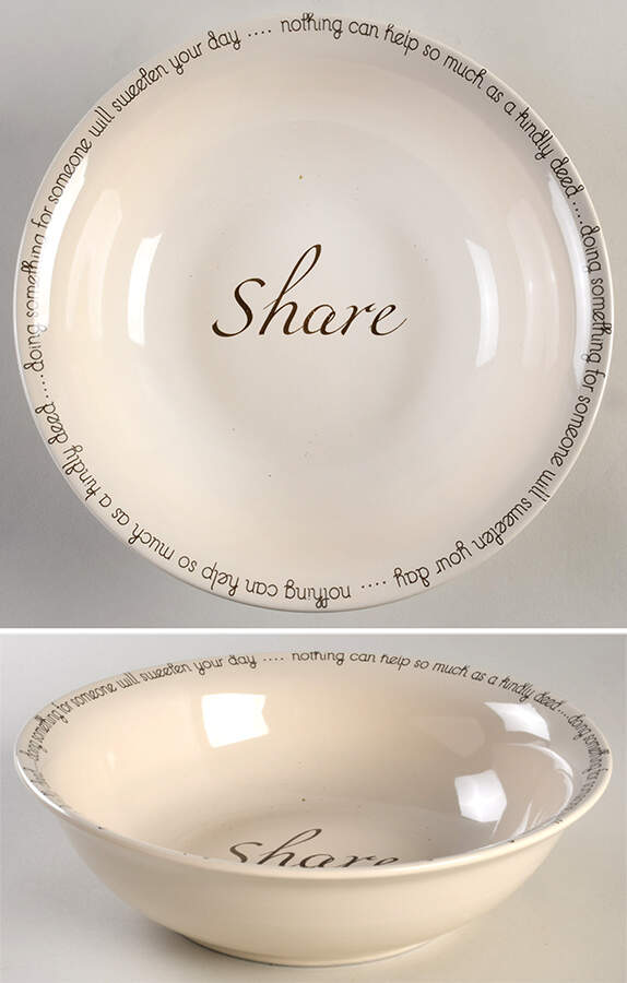 Circles of Love 9" Round Vegetable Bowl by Canterbury Potteries-1