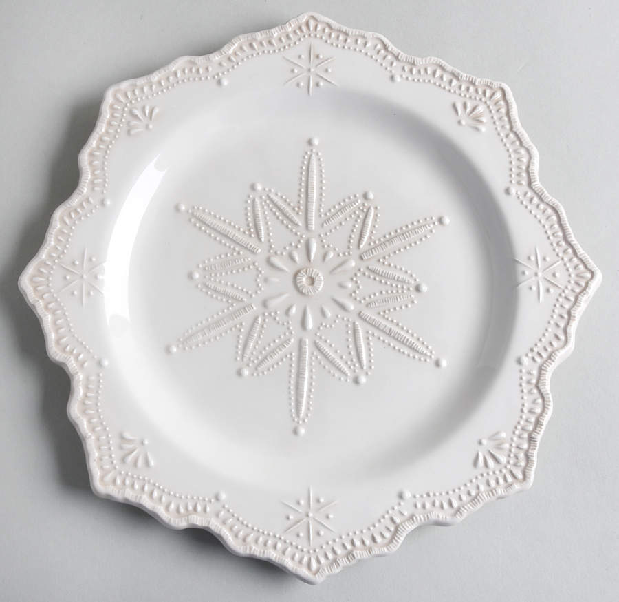 Seasonal Elegance Snowflake Salad Plate by Cracker Barrel-1