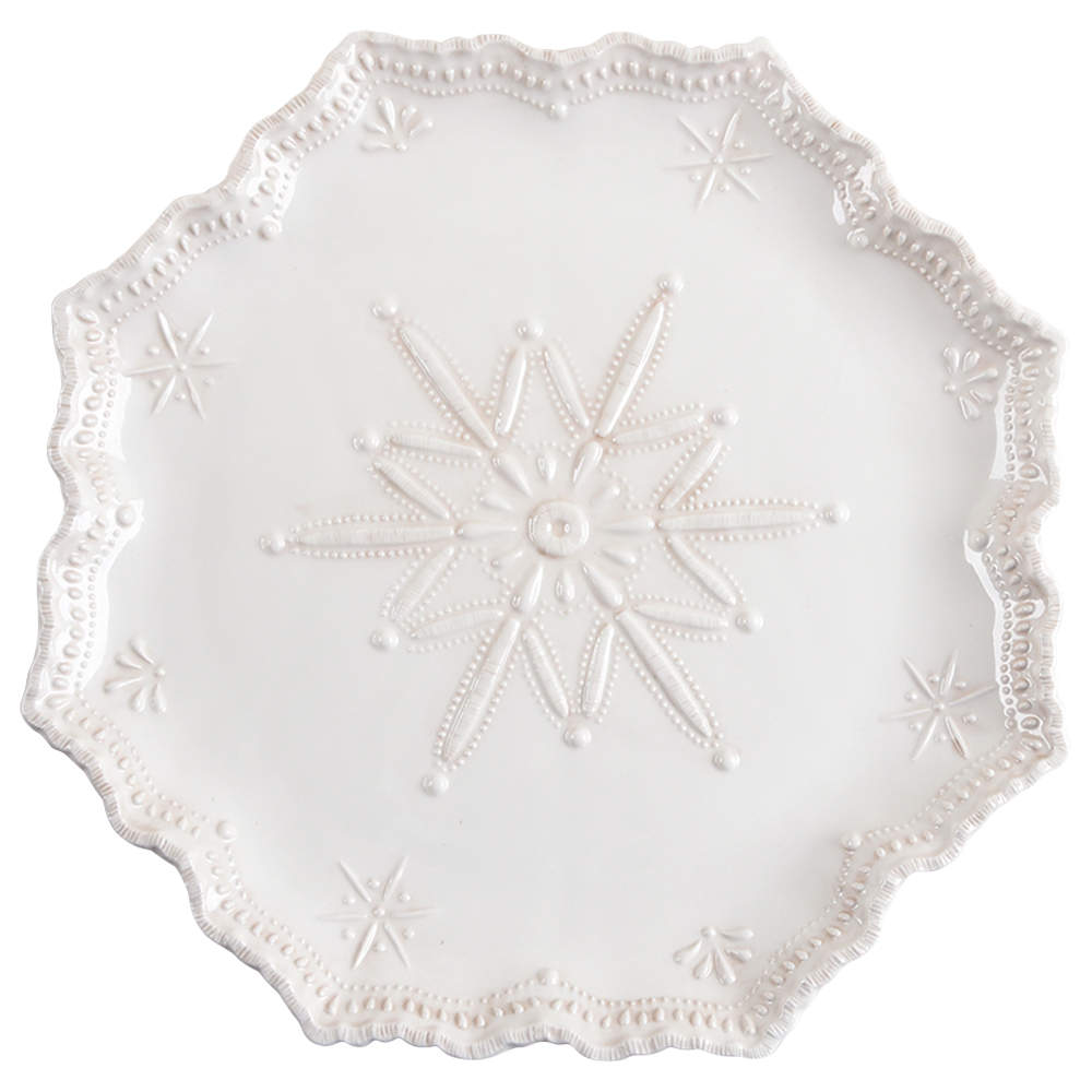 Seasonal Elegance Snowflake Dinner Plate by Cracker Barrel-1