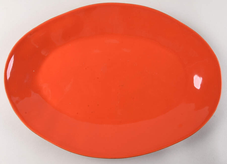 Marin Orange 15" Oval Serving Platter by Crate & Barrel-1