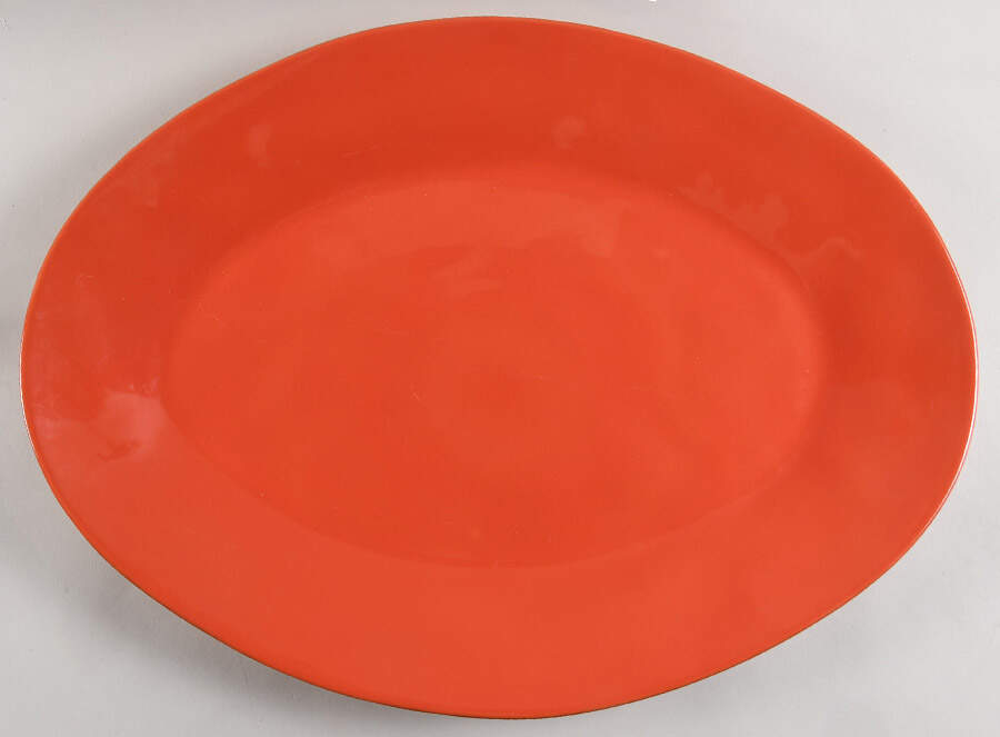 Marin Orange 20" Oval Serving Platter by Crate & Barrel-1