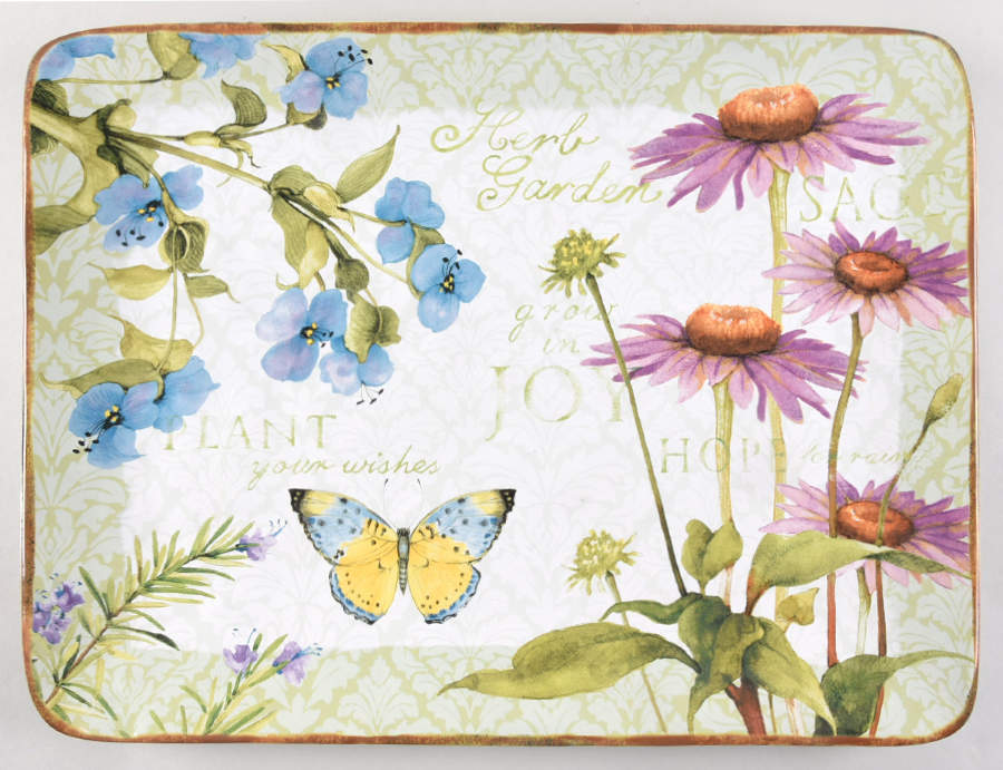 Herb Garden 16" Rectangular Serving Platter by Certified International-1