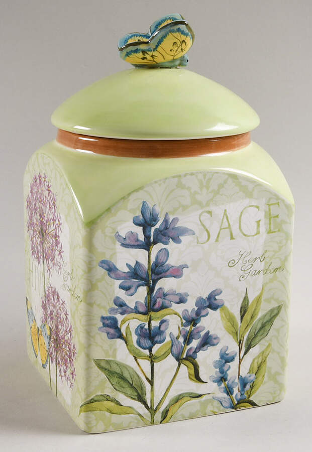 Herb Garden Medium Canister & Lid by Certified International-1