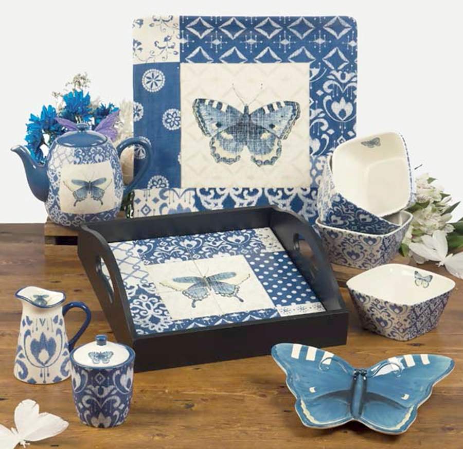 Indigo Nature 14" Square Platter by Certified International-1