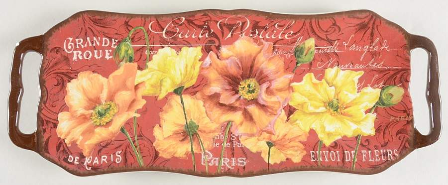 Le Fleur Poppies 15" Rectangular Serving Platter by Certified International-1