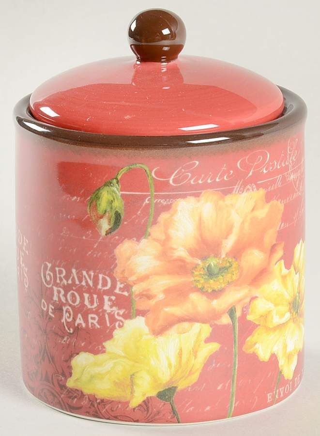 Le Fleur Poppies Sugar Bowl & Lid by Certified International-1
