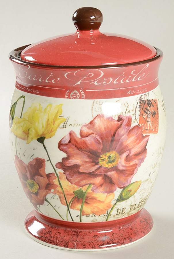 Le Fleur Poppies Small Canister & Lid by Certified International-1