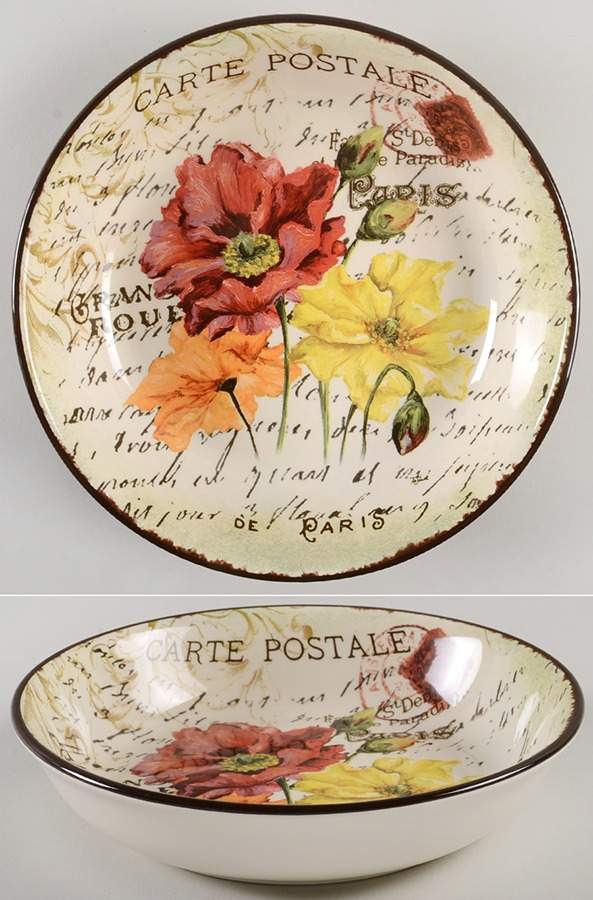 Le Fleur Poppies 9" Soup/Pasta Bowl by Certified International-1