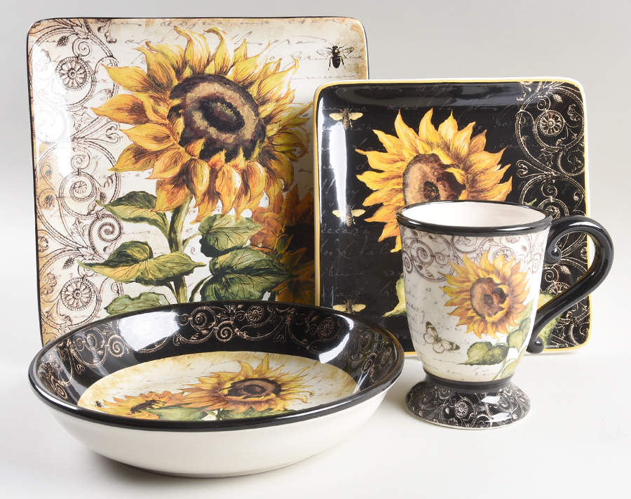 French Sunflowers 4 Piece Place Setting by Certified International-1
