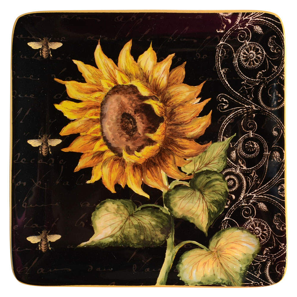 French Sunflowers Salad Plate by Certified International-1