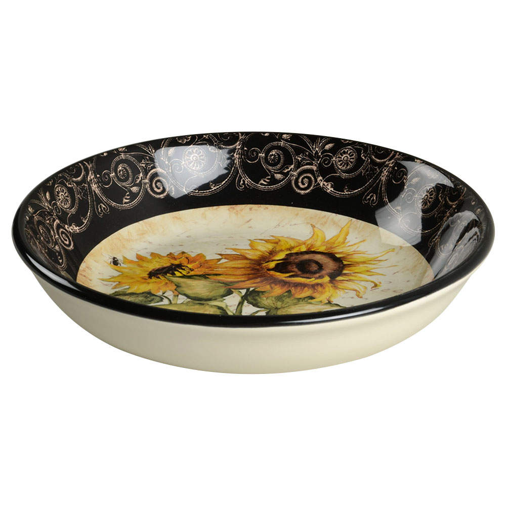 French Sunflowers 9" Soup/Pasta Bowl by Certified International-1