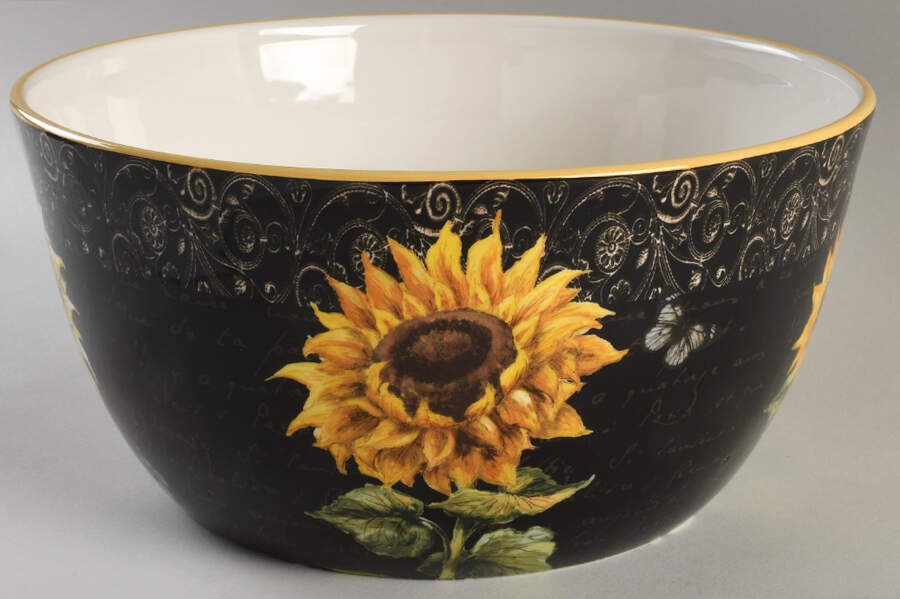 French Sunflowers 11" Round Deep Bowl by Certified International-1