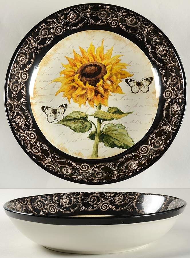 French Sunflowers 13" Pasta Serving Bowl by Certified International-1